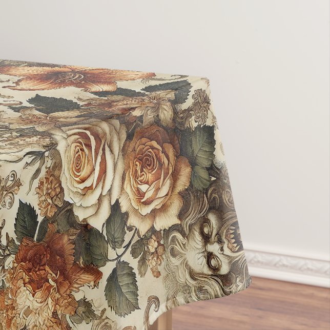 Grotesque Elegance – Gothic Large Pattern Tablecloth (In Situ)
