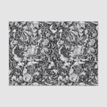 Grotesque Garden Black and White Tissue Paper