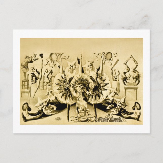 Grotesque Gyrations by Gifted Eccentriques 1900 Postcard (Front)