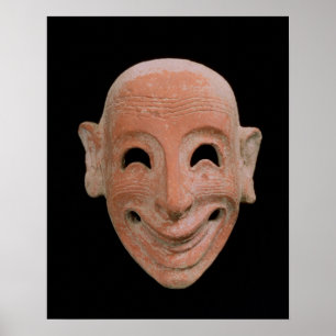 Grotesque mask, from Motya, 6th century BC (terrac Poster