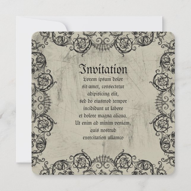 Grotesque Ornament Heart Invitation (Front)