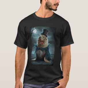 Grotesque Walrus In Vampire Attire Scary Creatures T-Shirt