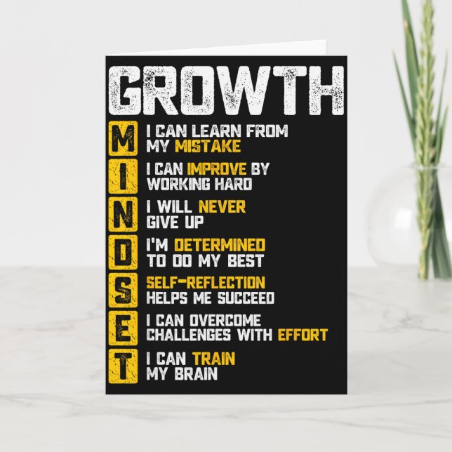 Groth Mindset Motivational Saying Inspirational Ro Card (Front)
