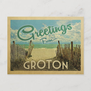 Groton Connecticut Beach Vintage Travel Postcard