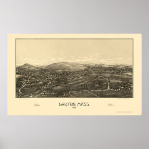 Groton, MA Panoramic Map - 1886 Poster