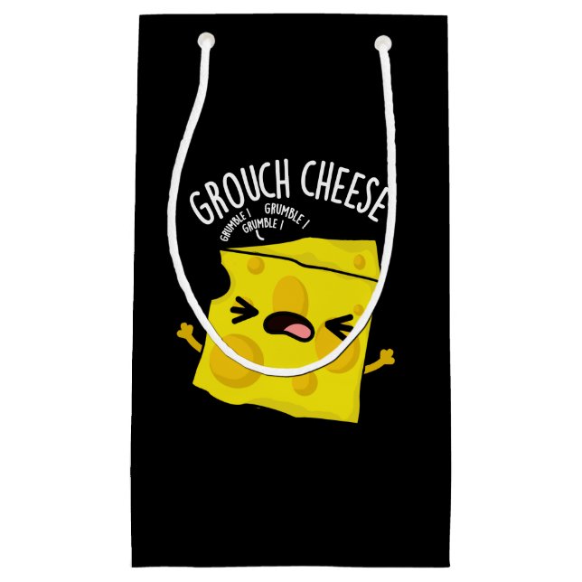 Grou-cheese Funny Cheese Pun Dark BG Small Gift Bag (Front)