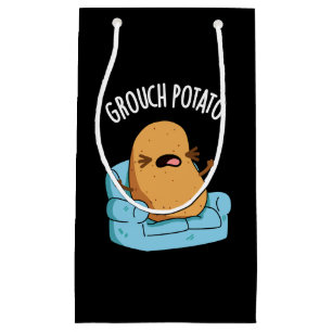 Grouch Potato Funny Veggie Puns Dark BG Small Gift Bag