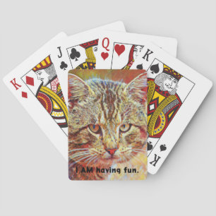 Grouchy Big Cat Funny Playing Cards