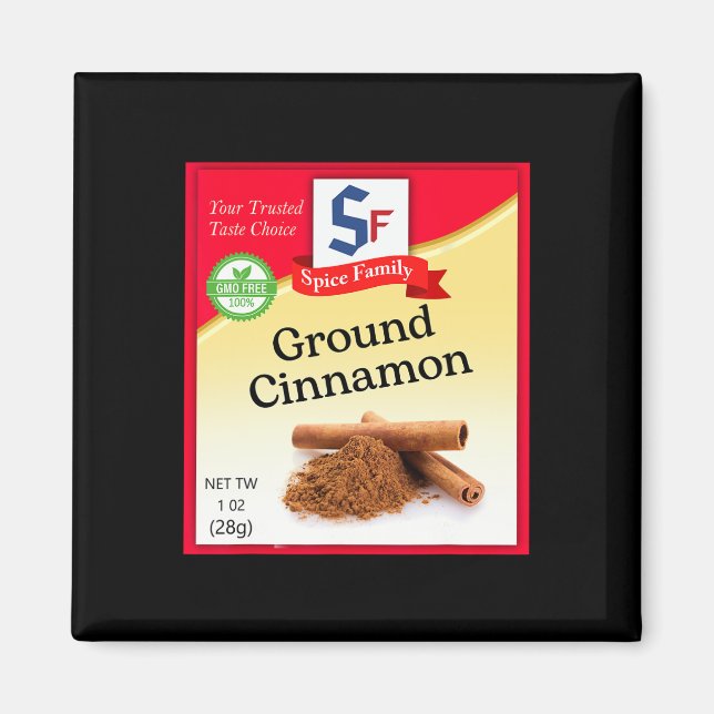 Ground Cinnamon Condiment Holiday Spice Group Cost Magnet (Front)