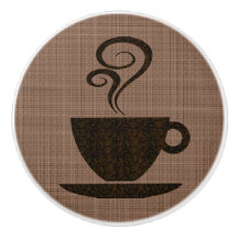 Ground Cup on burlap - cabinet knob