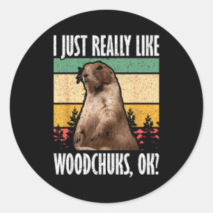 Ground Hog I Just Really Like Woodchuck Ok Classic Round Sticker