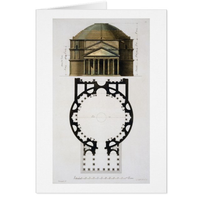 Ground plan and facade of the Pantheon, Rome, from (Front)