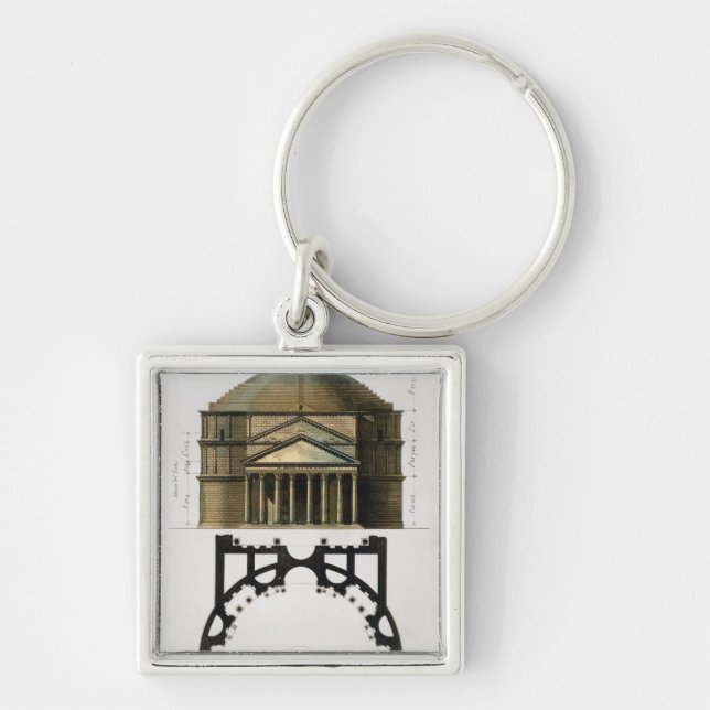 Ground plan and facade of the Pantheon, Rome, from Key Ring (Front)