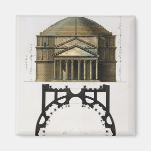 Ground plan and facade of the Pantheon, Rome, from Magnet