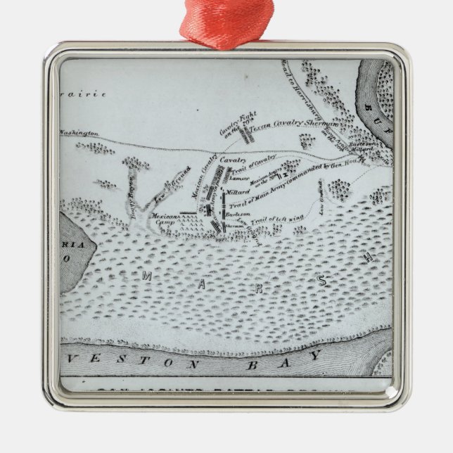 Ground Plan of the Battle of San Jacinto Metal Tree Decoration (Front)