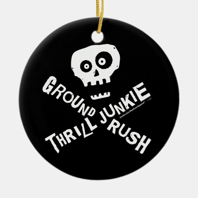 Ground Rush Skydiver Ceramic Tree Decoration (Front)
