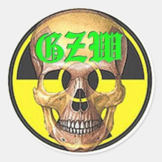Ground Zero Warhead green skull Classic Round Sticker