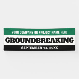 Groundbreaking ceremony with custom colours banner