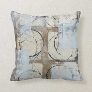 'Grounded' Brown and Grey Abstract Art Pillow