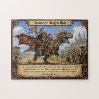 Grounded Dragon Rider Fantasy Dinosaur Adventure Jigsaw Puzzle