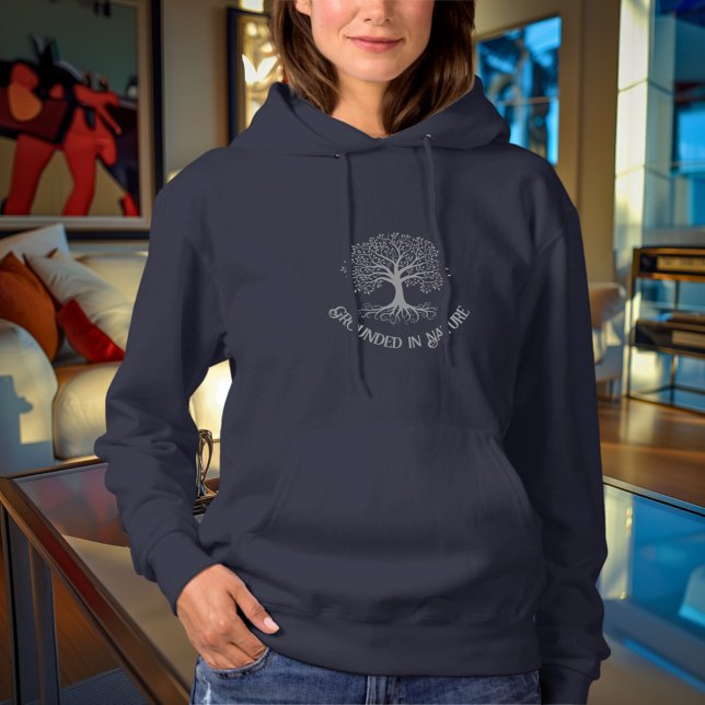 Grounded in Nature Tree of Life – Silver Accent Hoodie (Creator Uploaded)