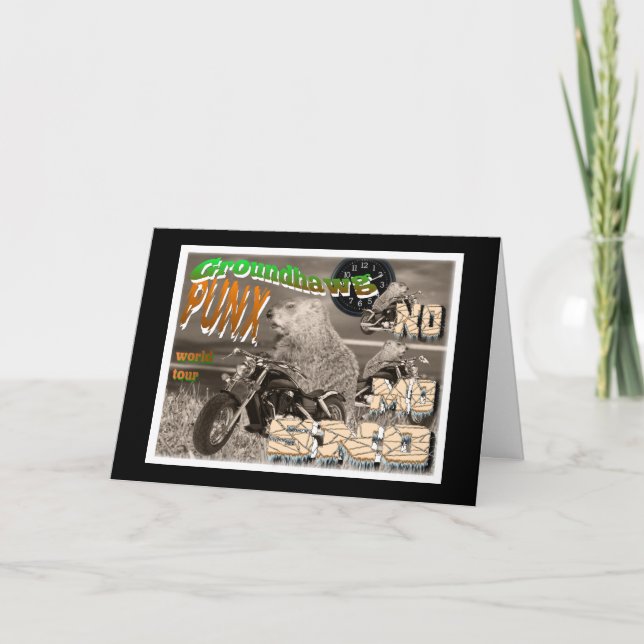 Groundhawg PUNX Happy Groundhog Day Card (Front)