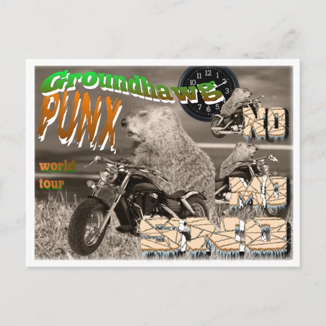 Groundhawg PUNX world tour NO MO SNO Postcard (Front)