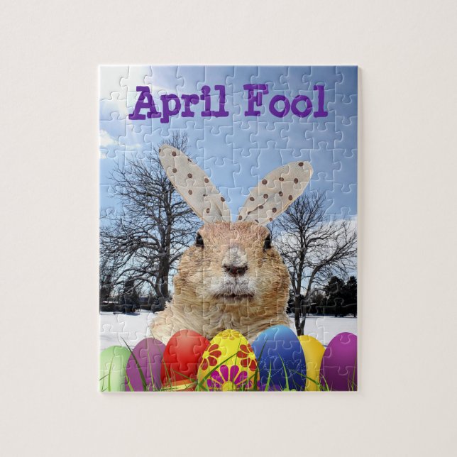 Groundhog April Fool Day Jigsaw Puzzle (Vertical)