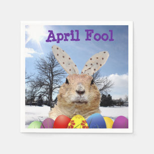 Groundhog April Fool Day Napkin