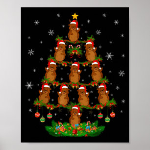 Groundhog Christmas Tree Funny Xmas Lover Poster