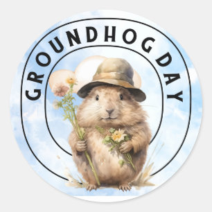 Groundhog  classic round sticker