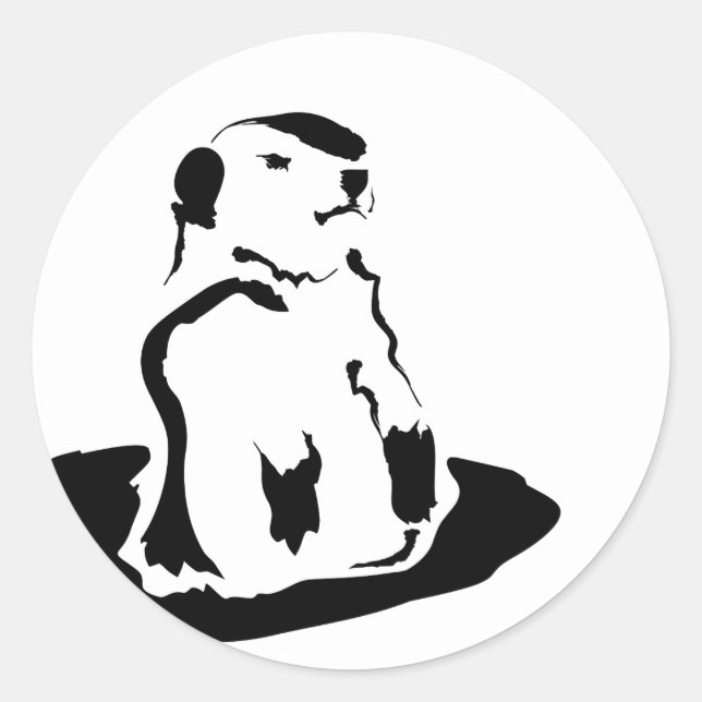 groundhog classic round sticker (Front)