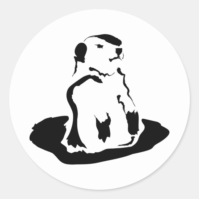 groundhog classic round sticker (Front)