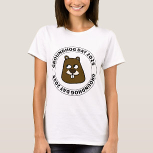 Groundhog Day 2025 with Groundhog face T-Shirt