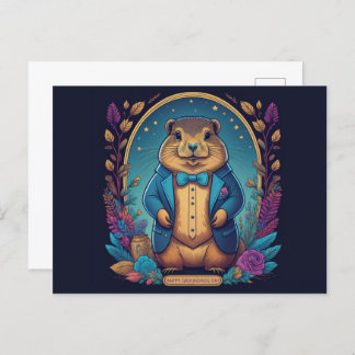 Groundhog Day A Celebration of Spring Postcard