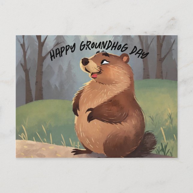 Groundhog Day A Celebration of Spring Postcard (Front)