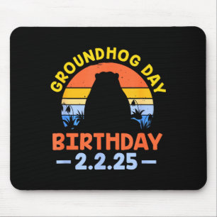 Groundhog Day Birthday 2.2.25 Retro Mouse Pad