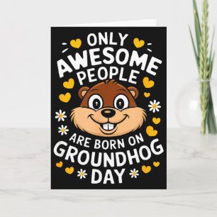 Groundhog Day Birthday Celebration Holiday Humor _ Card