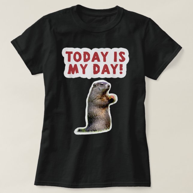 Groundhog Day Birthday Funny Saying Today is My Da T-Shirt (Design Front)