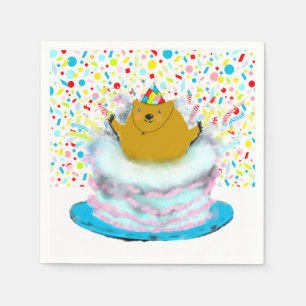 Groundhog Day Birthday Napkin