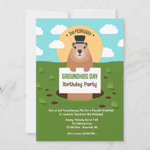 Groundhog Day Birthday Party Invitation