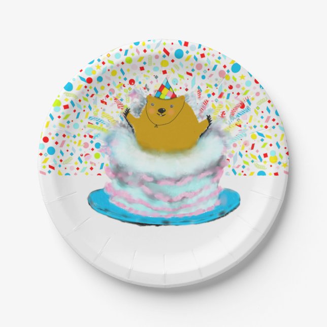 Groundhog Day Birthday Party Paper Plate (Front)