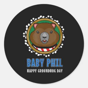 Groundhog Day Celebration Cute Spring Winter Penns Classic Round Sticker