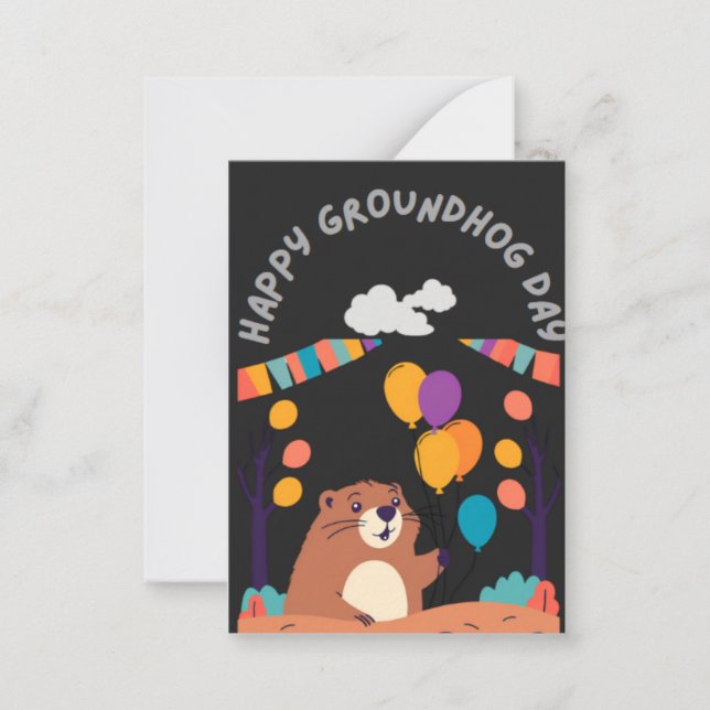 Groundhog Day Celebration: Shadow or Shine? Card (Front)