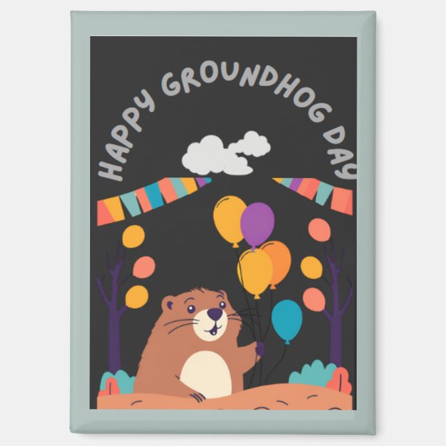 Groundhog Day Celebration: Shadow or Shine? Magnet (Front)