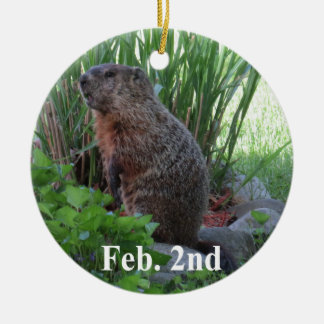 Groundhog Day Ceramic Tree Decoration