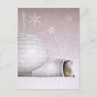 Groundhog Day - Chillin' at the igloo Postcard