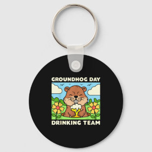 Groundhog Day Drinking Team Funny Men Women Beer M Key Ring