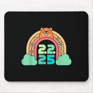 Groundhog Day February 2 2025 Women Retro Rainbow Mouse Pad