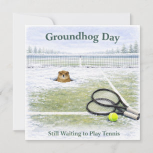 Groundhog Day for Tennis Player Holiday Card